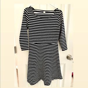 Black and white striped dress